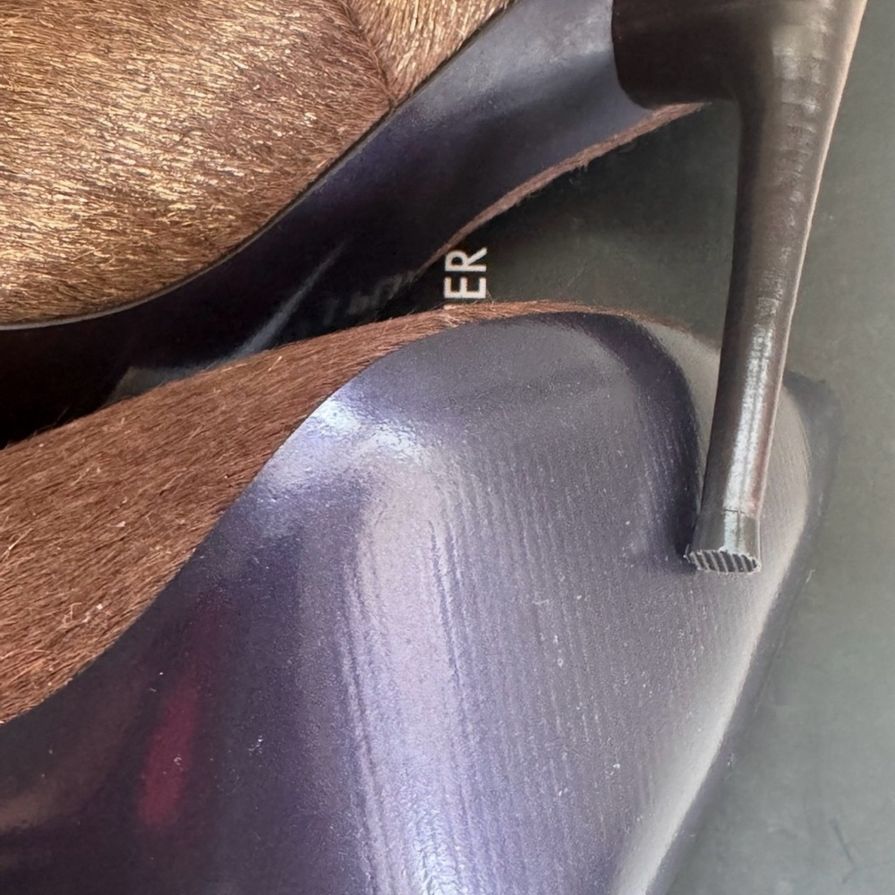 Donald J. Pliner Women's Mink Metallic Haircalf 4” Stilettos - Picture 2 of 5